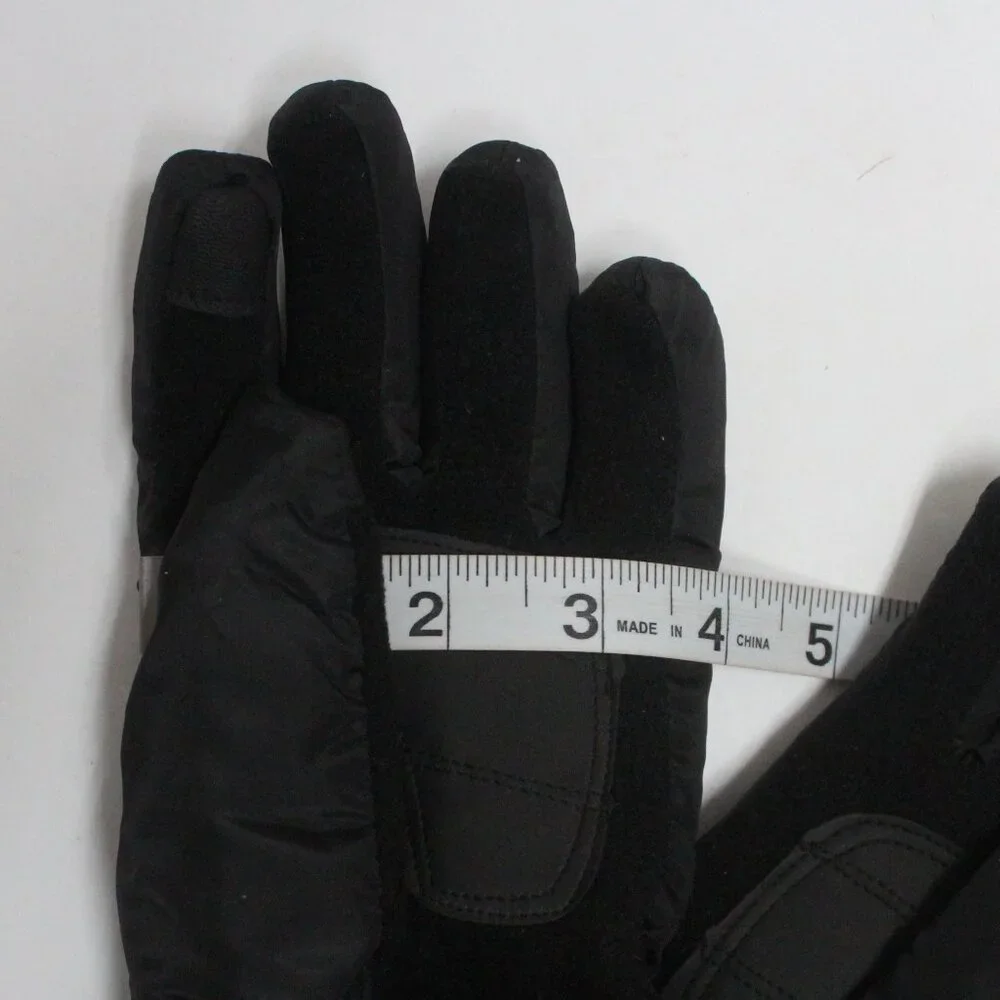 Girls Swiss Tech Quilted S-M Black Peakproof Waterproof Ski Glove Faux Fir Trim